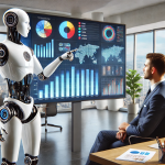 robô ensinando o gestor